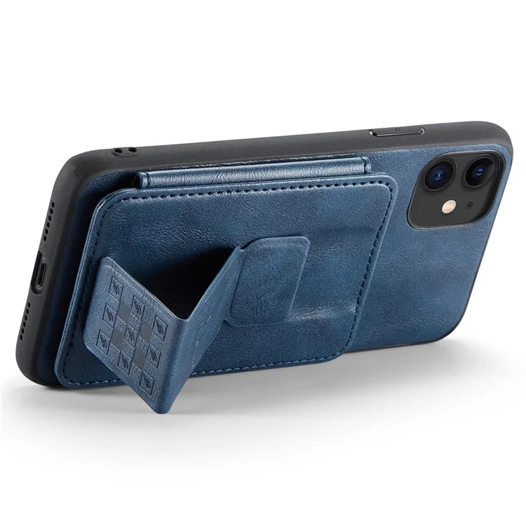 For iPhone 11 Case Finger Loop Leather+TPU Scratch-resistant Phone Cover