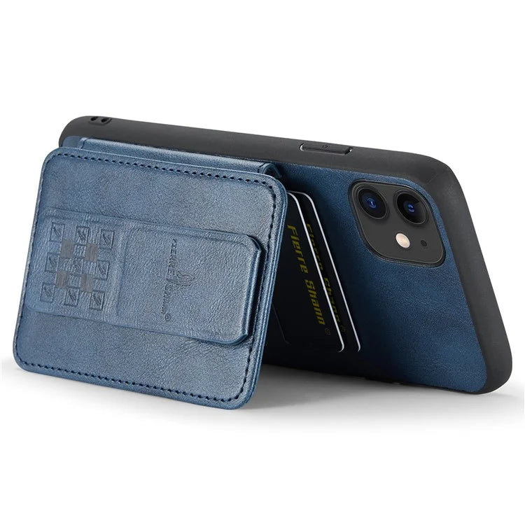 For iPhone 11 Case Finger Loop Leather+TPU Scratch-resistant Phone Cover