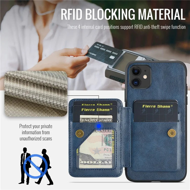 For iPhone 11 Case Finger Loop Leather+TPU Scratch-resistant Phone Cover