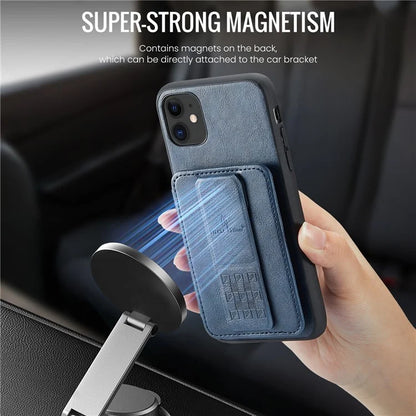 For iPhone 11 Case Finger Loop Leather+TPU Scratch-resistant Phone Cover