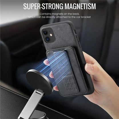 For iPhone 11 Case Finger Loop Leather+TPU Scratch-resistant Phone Cover