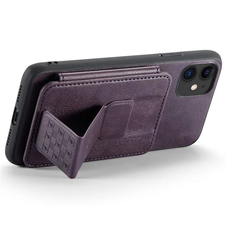 For iPhone 11 Case Finger Loop Leather+TPU Scratch-resistant Phone Cover