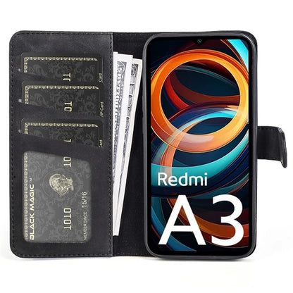For Xiaomi Redmi A3 Wallet Case PU Leather Color Splicing Shockproof Phone Cover