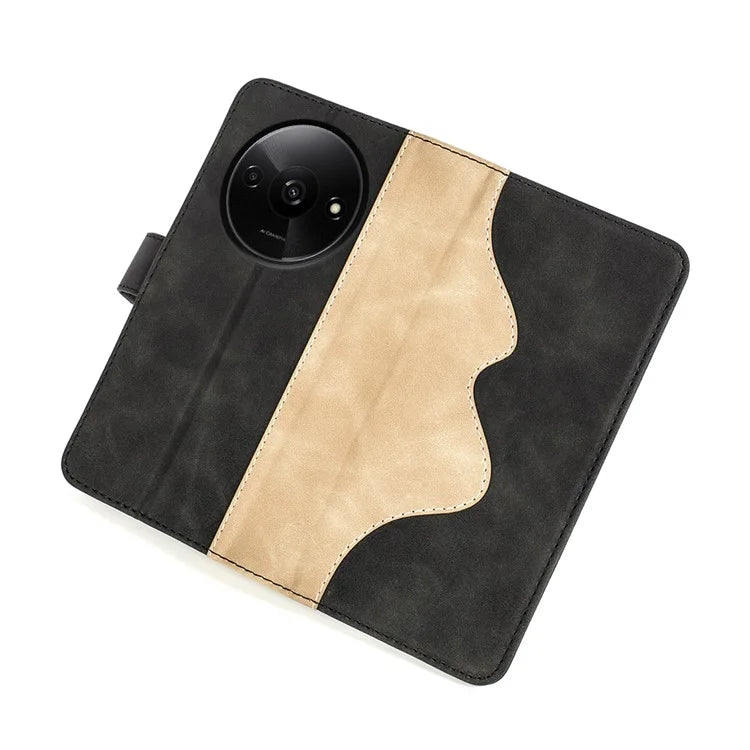For Xiaomi Redmi A3 Wallet Case PU Leather Color Splicing Shockproof Phone Cover