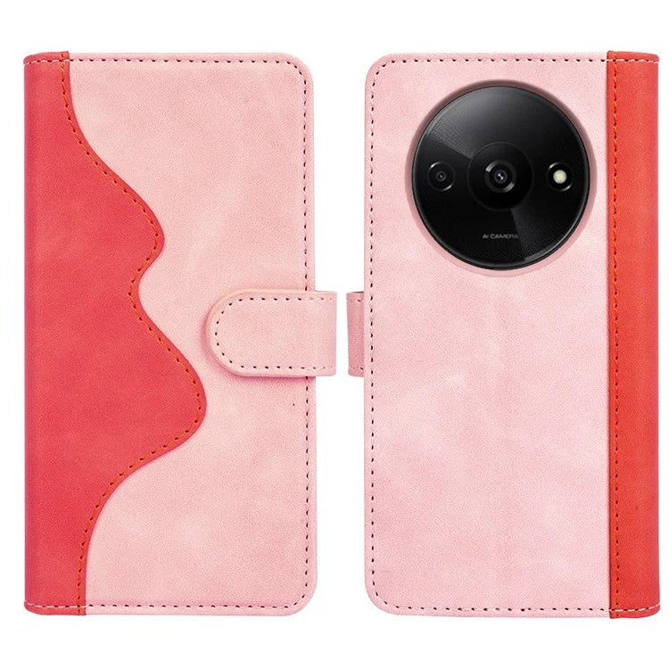 For Xiaomi Redmi A3 Wallet Case PU Leather Color Splicing Shockproof Phone Cover