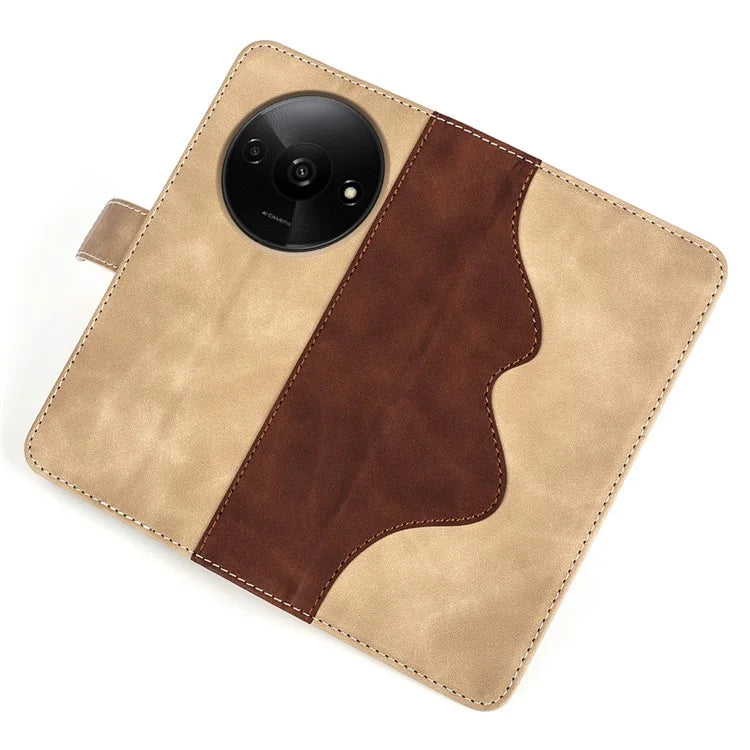 For Xiaomi Redmi A3 Wallet Case PU Leather Color Splicing Shockproof Phone Cover