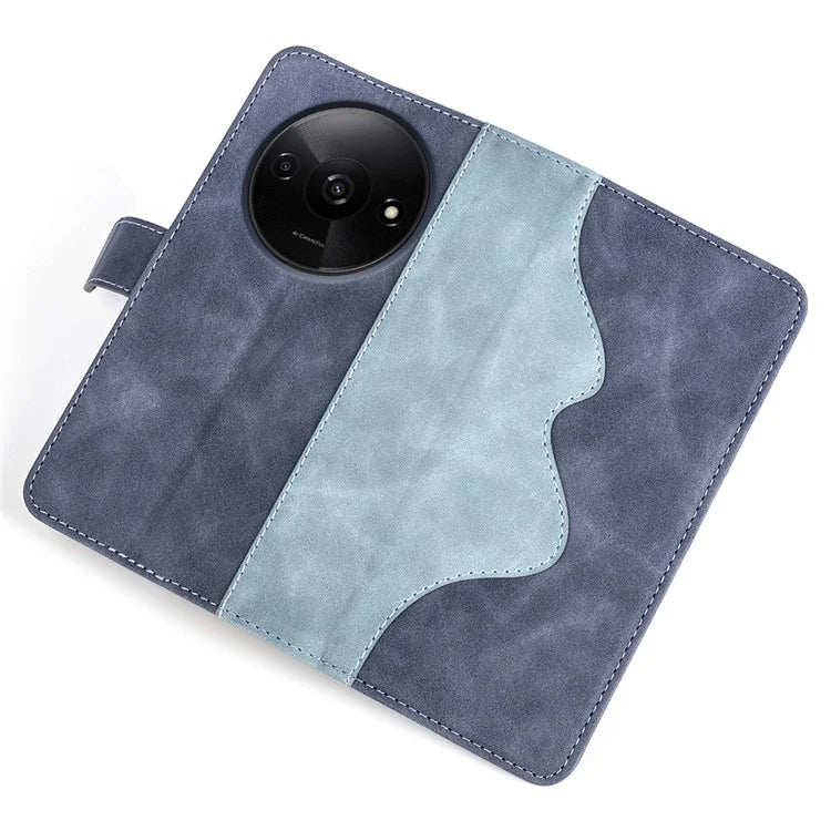 For Xiaomi Redmi A3 Wallet Case PU Leather Color Splicing Shockproof Phone Cover