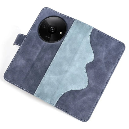 For Xiaomi Redmi A3 Wallet Case PU Leather Color Splicing Shockproof Phone Cover