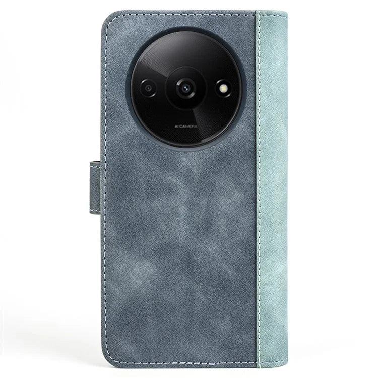 For Xiaomi Redmi A3 Wallet Case PU Leather Color Splicing Shockproof Phone Cover