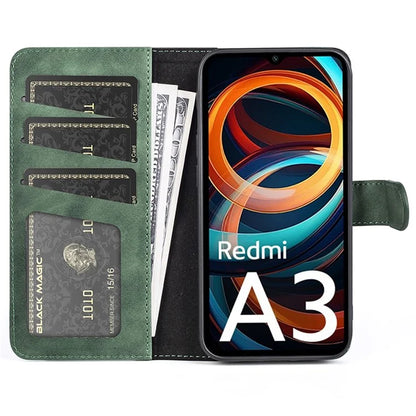 For Xiaomi Redmi A3 Wallet Case PU Leather Color Splicing Shockproof Phone Cover