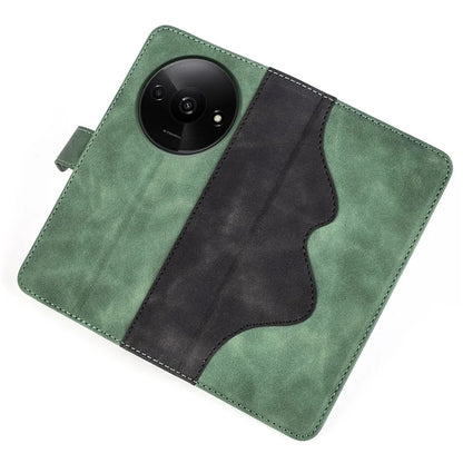 For Xiaomi Redmi A3 Wallet Case PU Leather Color Splicing Shockproof Phone Cover