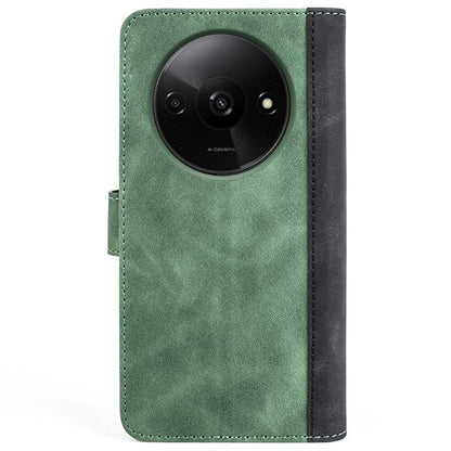 For Xiaomi Redmi A3 Wallet Case PU Leather Color Splicing Shockproof Phone Cover