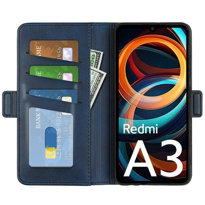 For Xiaomi Redmi A3 Case Dual Magnetic Clasp Leather Cell Phone Cover