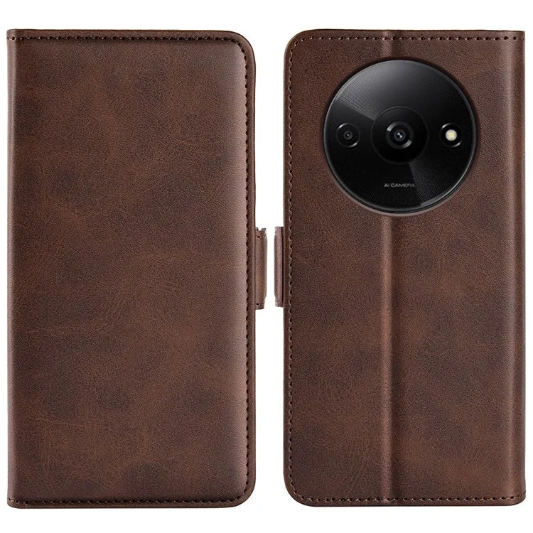 For Xiaomi Redmi A3 Case Dual Magnetic Clasp Leather Cell Phone Cover