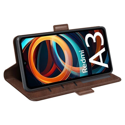 For Xiaomi Redmi A3 Case Dual Magnetic Clasp Leather Cell Phone Cover