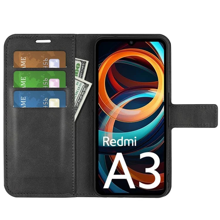 For Xiaomi Redmi A3 PU Leather Case Magnetic Closure Wallet Phone Cover