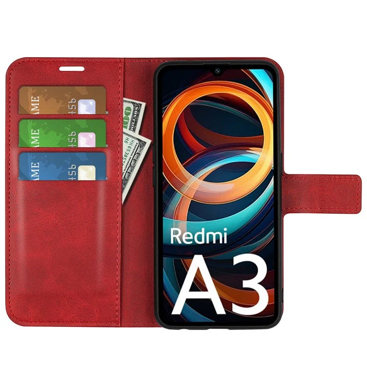 For Xiaomi Redmi A3 PU Leather Case Magnetic Closure Wallet Phone Cover