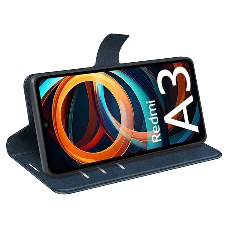 For Xiaomi Redmi A3 PU Leather Case Magnetic Closure Wallet Phone Cover