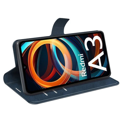 For Xiaomi Redmi A3 PU Leather Case Magnetic Closure Wallet Phone Cover