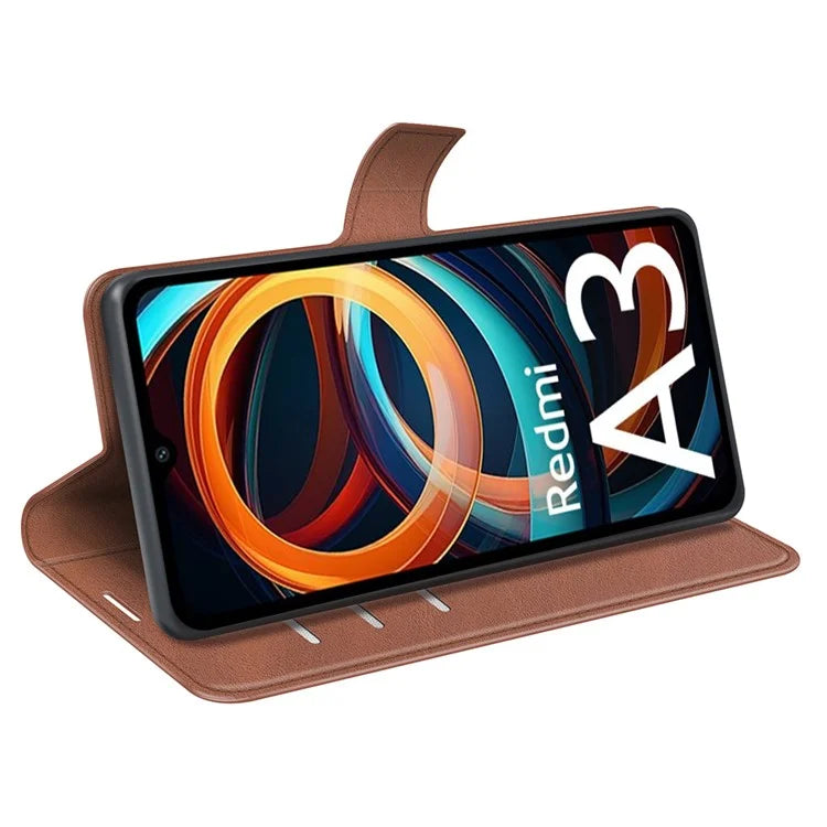 For Xiaomi Redmi A3 PU Leather Case Magnetic Closure Wallet Phone Cover