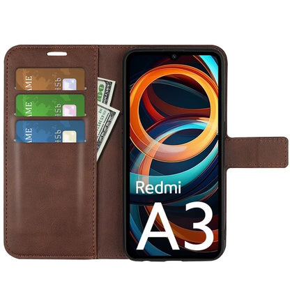For Xiaomi Redmi A3 PU Leather Case Magnetic Closure Wallet Phone Cover