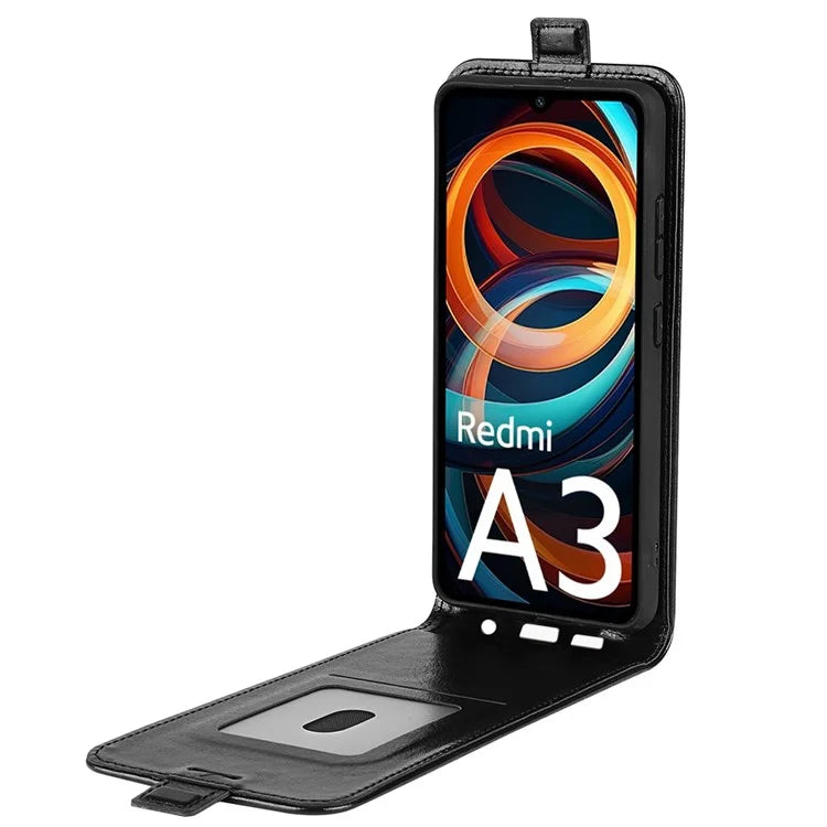 For Xiaomi Redmi A3 Vertical Flip Phone Case Leather Shockproof Protective Cover
