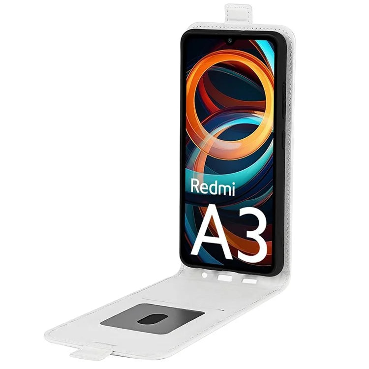 For Xiaomi Redmi A3 Vertical Flip Phone Case Leather Shockproof Protective Cover