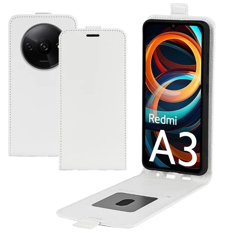 For Xiaomi Redmi A3 Vertical Flip Phone Case Leather Shockproof Protective Cover