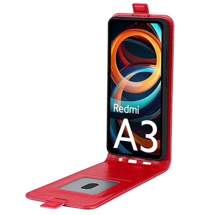 For Xiaomi Redmi A3 Vertical Flip Phone Case Leather Shockproof Protective Cover