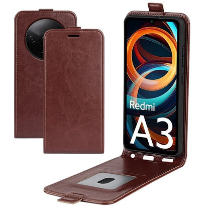 For Xiaomi Redmi A3 Vertical Flip Phone Case Leather Shockproof Protective Cover