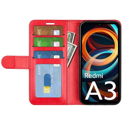 For Xiaomi Redmi A3 Case Leather Crazy Horse Texture Wallet Folio Phone Cover