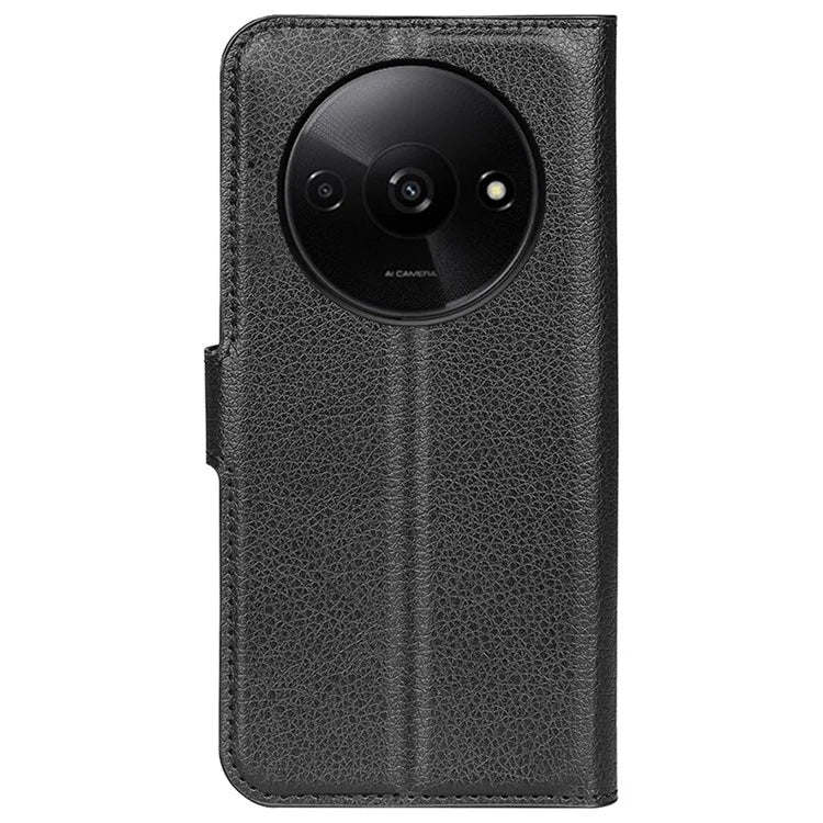 For Xiaomi Redmi A3 Case Litchi Texture PU Leather Folding Stand Phone Cover