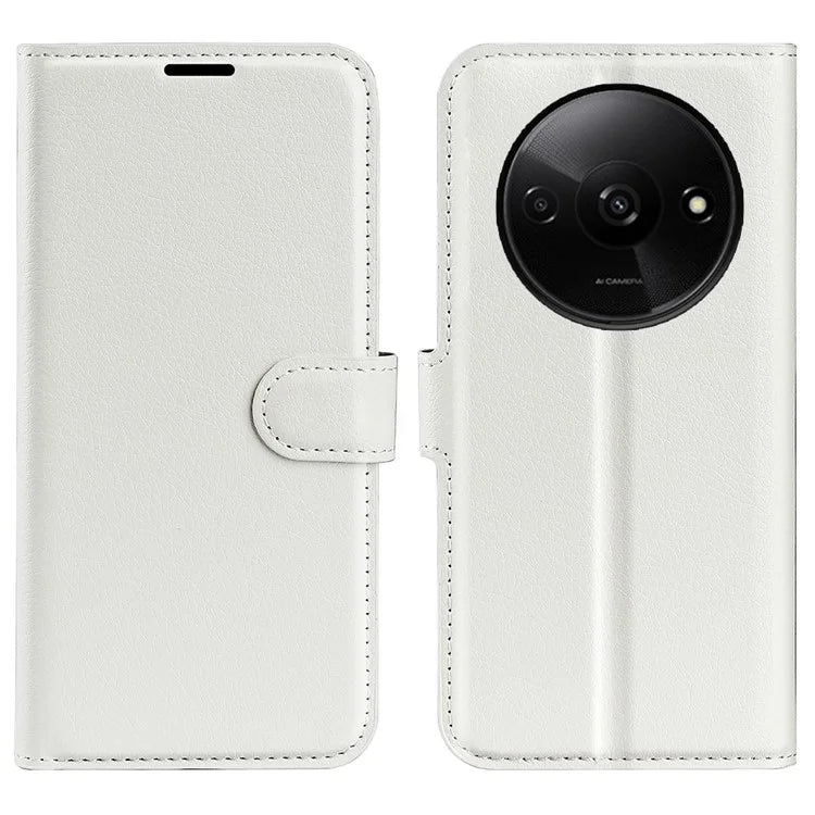 For Xiaomi Redmi A3 Case Litchi Texture PU Leather Folding Stand Phone Cover