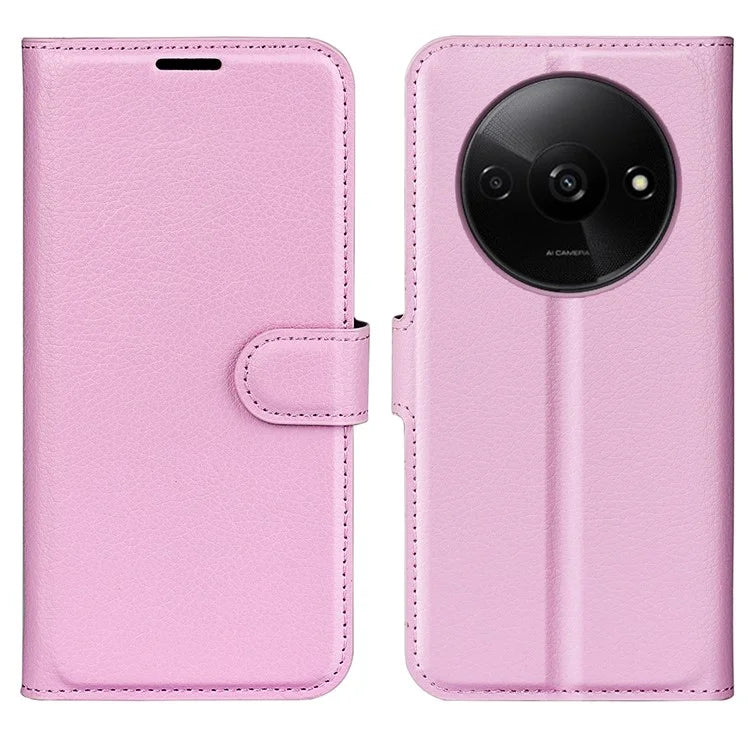 For Xiaomi Redmi A3 Case Litchi Texture PU Leather Folding Stand Phone Cover