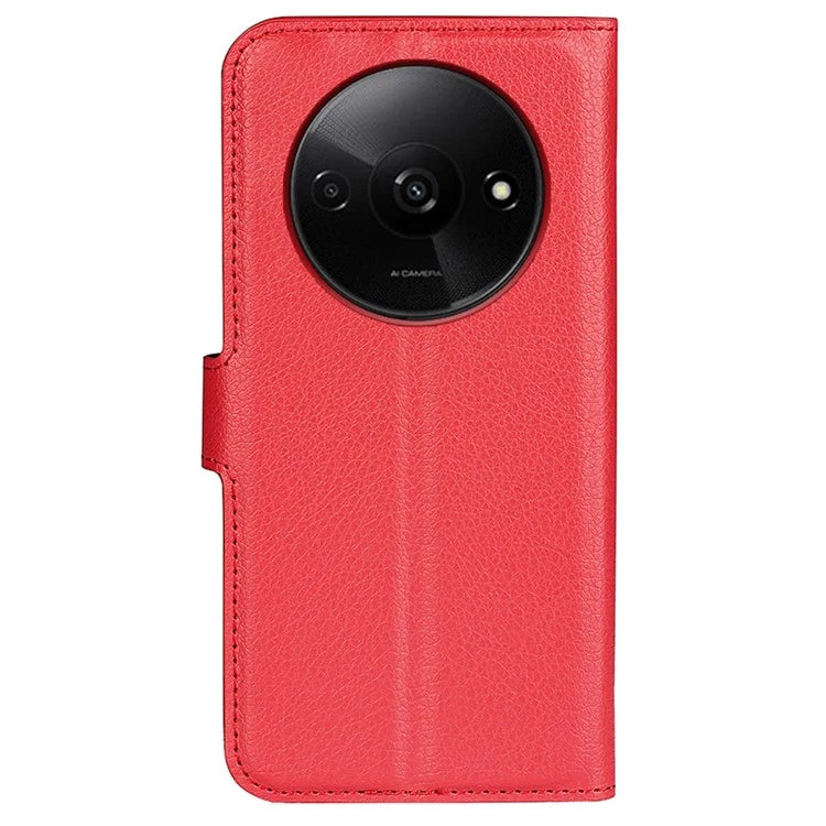 For Xiaomi Redmi A3 Case Litchi Texture PU Leather Folding Stand Phone Cover
