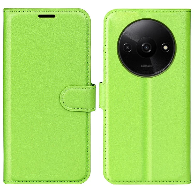 For Xiaomi Redmi A3 Case Litchi Texture PU Leather Folding Stand Phone Cover