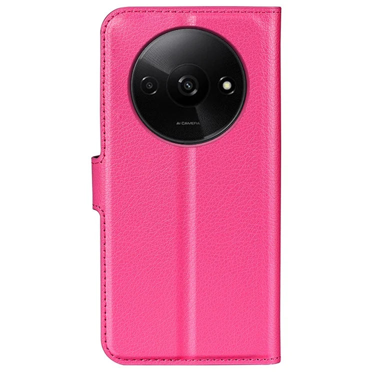 For Xiaomi Redmi A3 Case Litchi Texture PU Leather Folding Stand Phone Cover