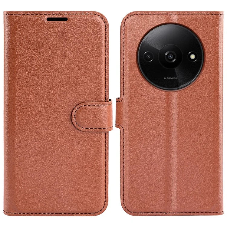 For Xiaomi Redmi A3 Case Litchi Texture PU Leather Folding Stand Phone Cover