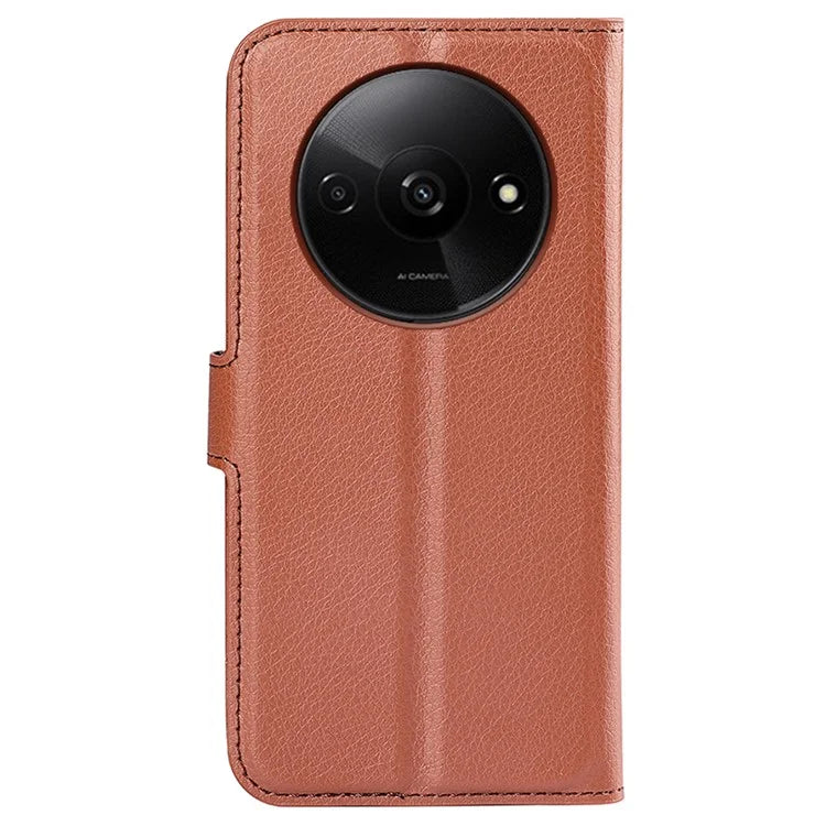 For Xiaomi Redmi A3 Case Litchi Texture PU Leather Folding Stand Phone Cover
