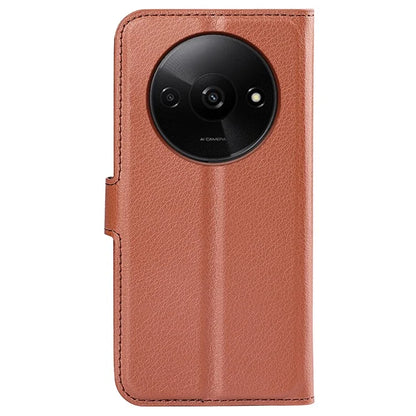For Xiaomi Redmi A3 Case Litchi Texture PU Leather Folding Stand Phone Cover