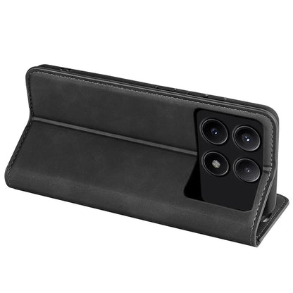 For Xiaomi Redmi K70E 5G / Poco X6 Pro 5G Case PU Leather Magnetic Closure Wallet Phone Cover