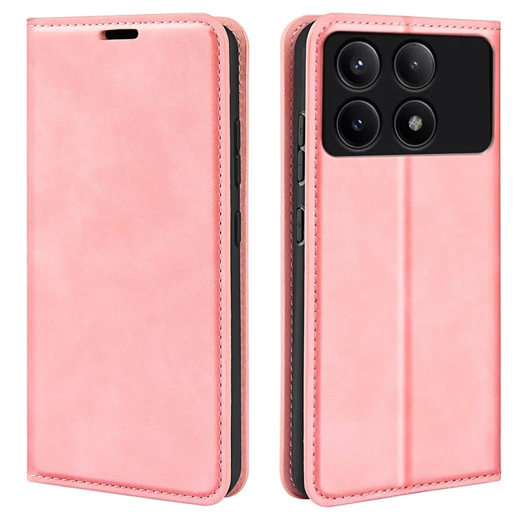 For Xiaomi Redmi K70E 5G / Poco X6 Pro 5G Case PU Leather Magnetic Closure Wallet Phone Cover