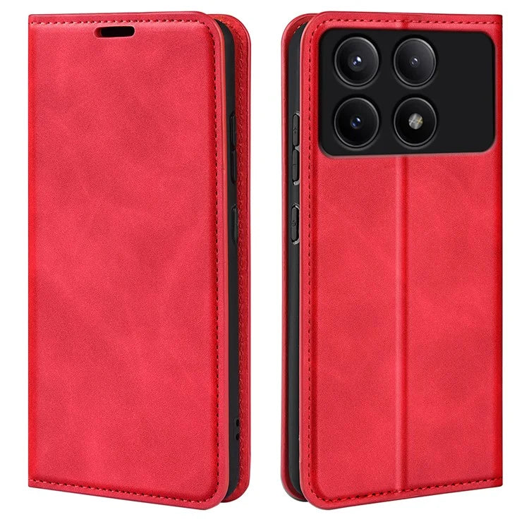 For Xiaomi Redmi K70E 5G / Poco X6 Pro 5G Case PU Leather Magnetic Closure Wallet Phone Cover