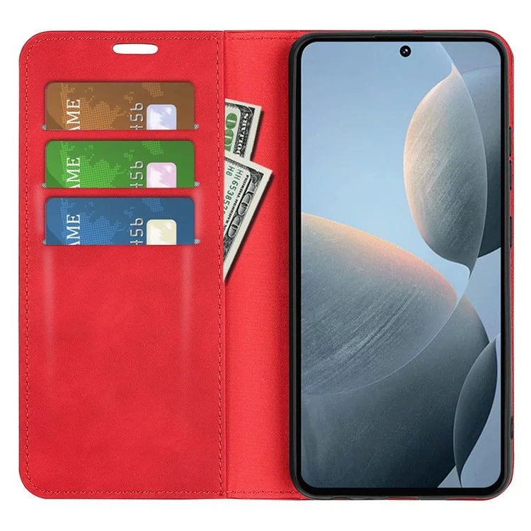 For Xiaomi Redmi K70E 5G / Poco X6 Pro 5G Case PU Leather Magnetic Closure Wallet Phone Cover