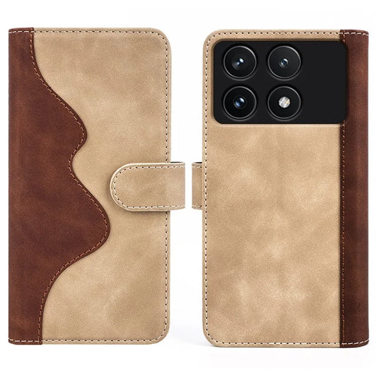 For Xiaomi Redmi K70 5G /  K70 Pro 5G Leather Case Stand Function Color Splicing Wallet Cover