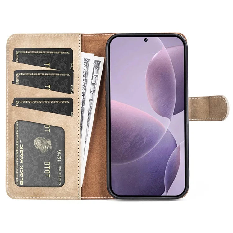 For Xiaomi Redmi K70 5G /  K70 Pro 5G Leather Case Stand Function Color Splicing Wallet Cover