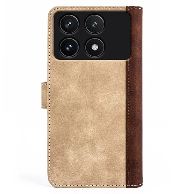 For Xiaomi Redmi K70 5G /  K70 Pro 5G Leather Case Stand Function Color Splicing Wallet Cover