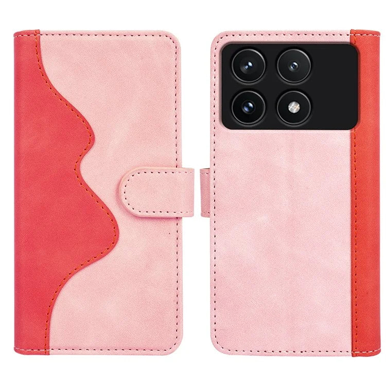 For Xiaomi Redmi K70 5G /  K70 Pro 5G Leather Case Stand Function Color Splicing Wallet Cover