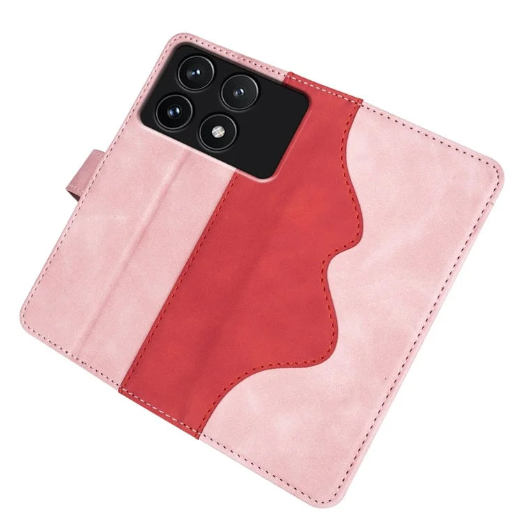 For Xiaomi Redmi K70 5G /  K70 Pro 5G Leather Case Stand Function Color Splicing Wallet Cover