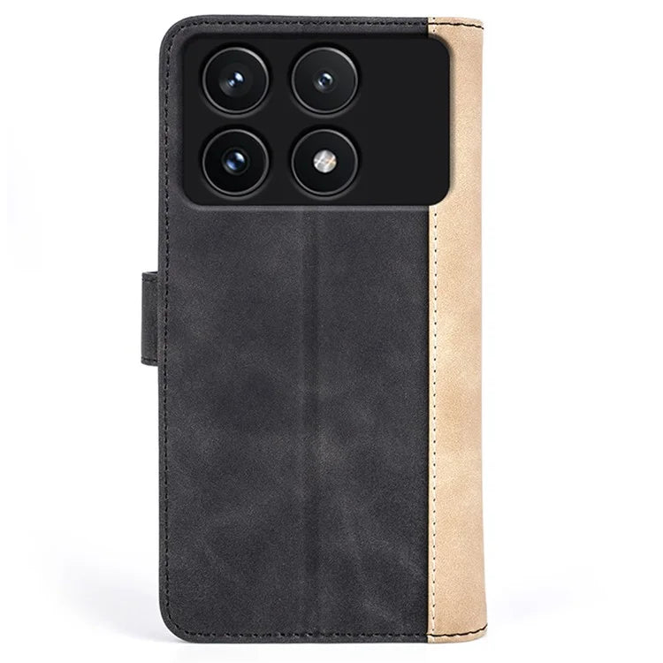 For Xiaomi Redmi K70 5G /  K70 Pro 5G Leather Case Stand Function Color Splicing Wallet Cover